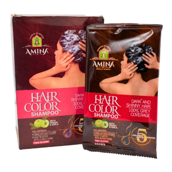 Amina Men & Women Hair Color Shampoo Black & Brown