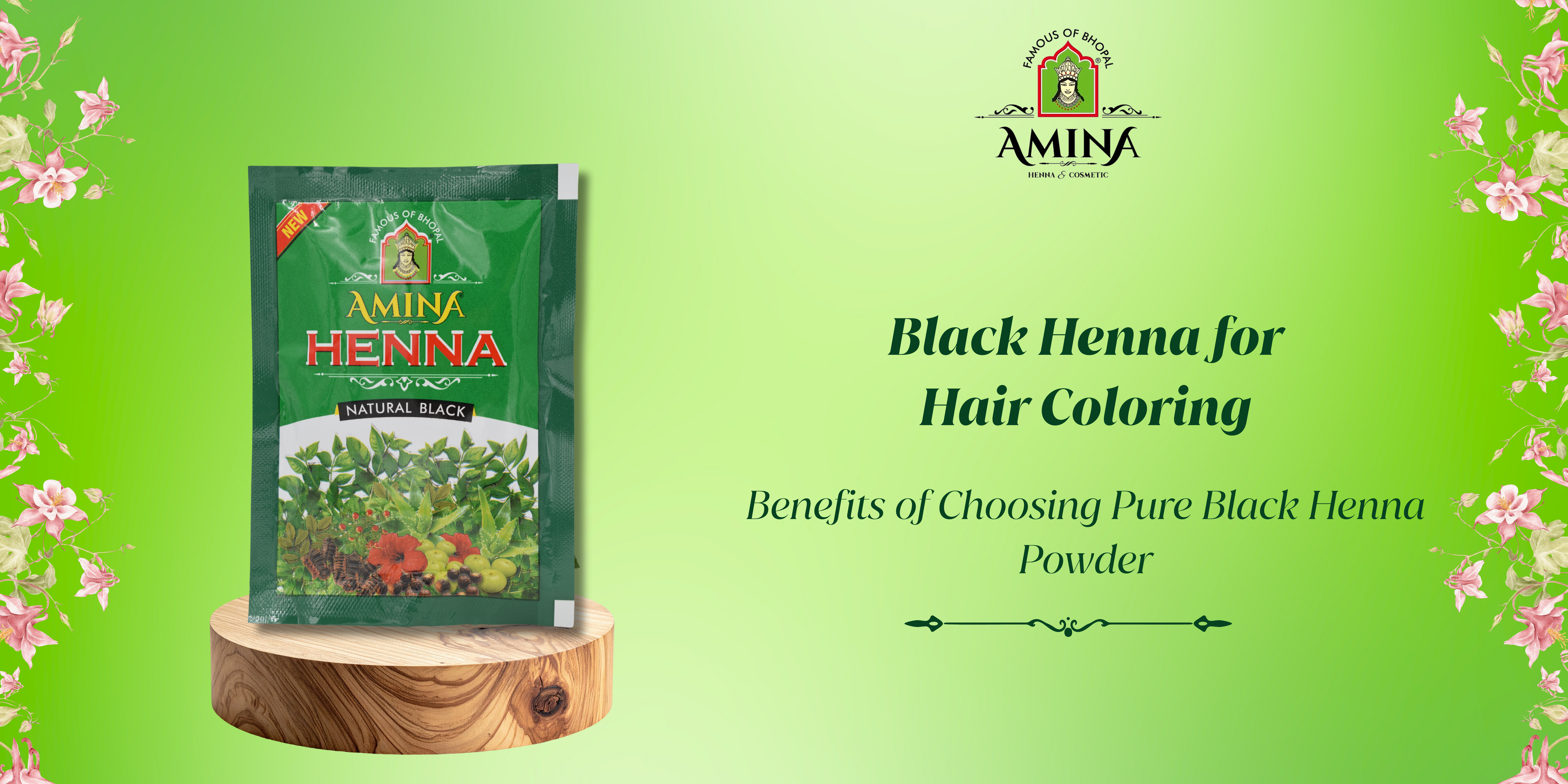 Natural black henna for hair