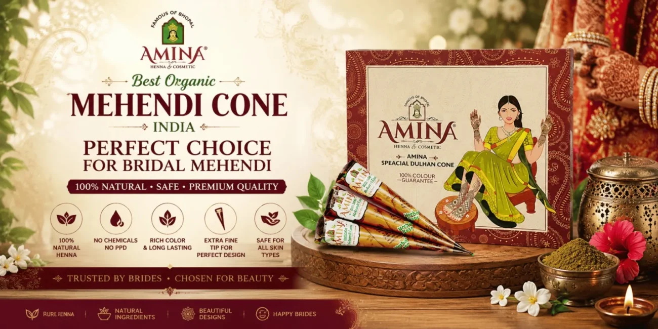 Best Organic Mehendi Cone in India for bridal mehendi with a natural, dark, and long-lasting stain